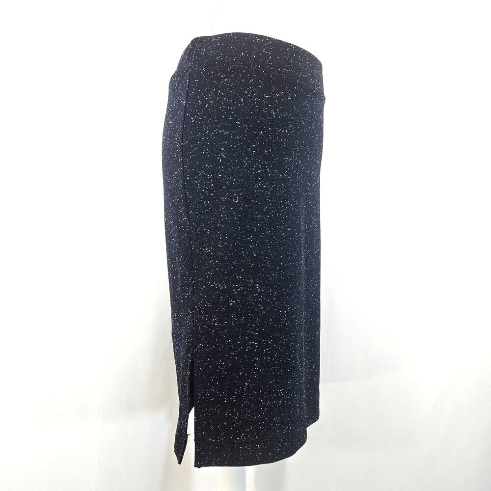 Madewell Navy Split Hem Side-Slit Speckled Stretch Textured Knit Pencil Skirt S - Picture 5 of 11